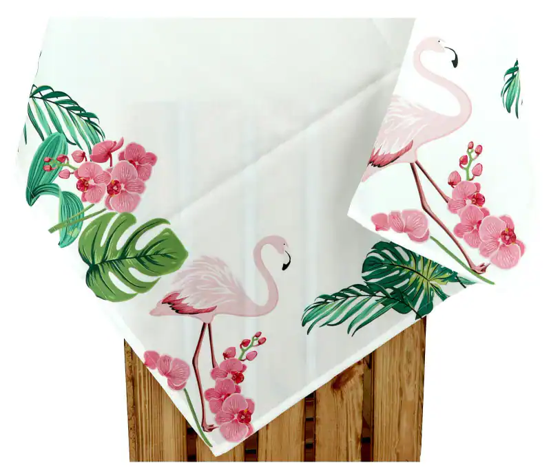 Outdoor Tischläufer Tischdecke Flamingo Tropical Sommer Garten Tisch Deko Typ640 – neu – Möbel – überwiegend weiß – Foto 1…