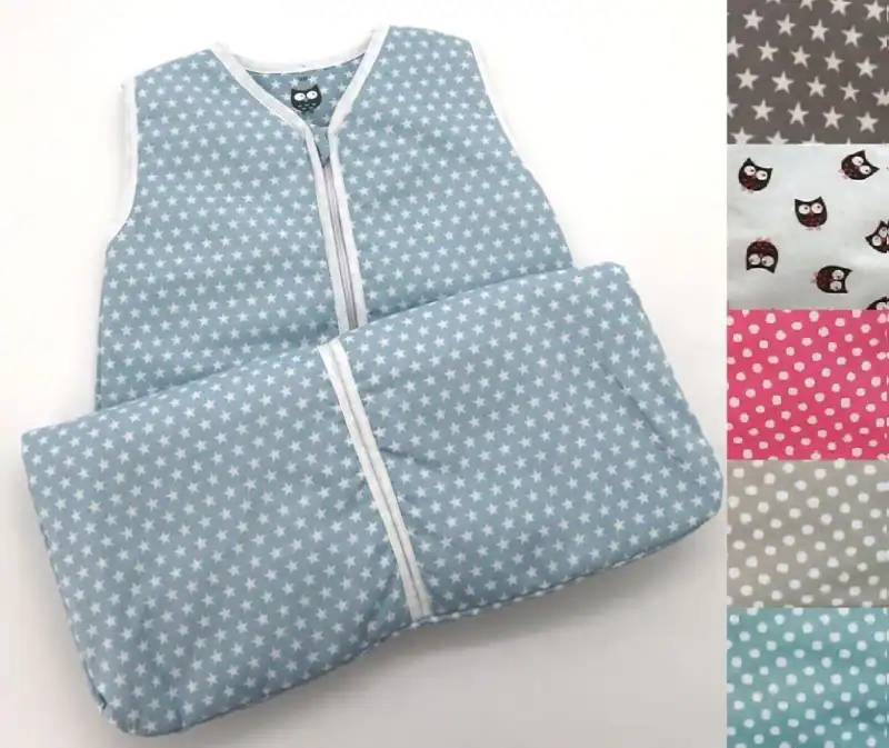 Baby Schlafsack 100% Baumwolle Eulen Punkte Sterne Babyschlafsack Unisex Typ373 – neu – Sonstiges – überwiegend weiß – Foto…