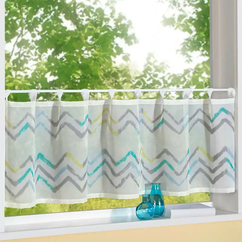 Scheibengardine natur Chevron Bistrogardine Ethno Fenster Deko Gardine Typ567 – neu – Möbel – überwiegend weiß – Foto 1 von 2