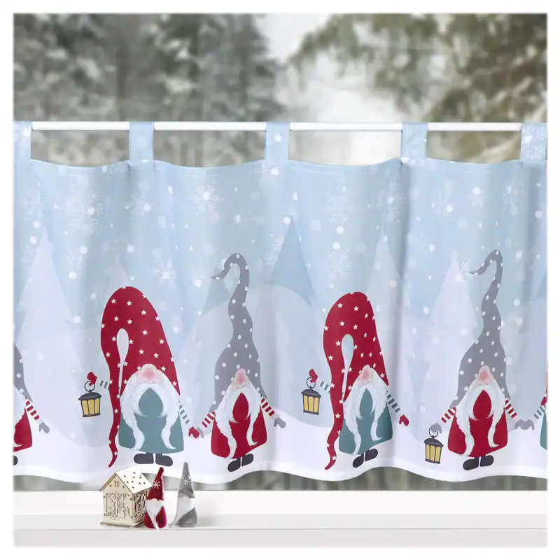 Scheibengardine Weihnachten Deko Gardine Wichtel Fensterdekoration Advent Typ651 – neu – Möbel – überwiegend weiß – Foto 1…