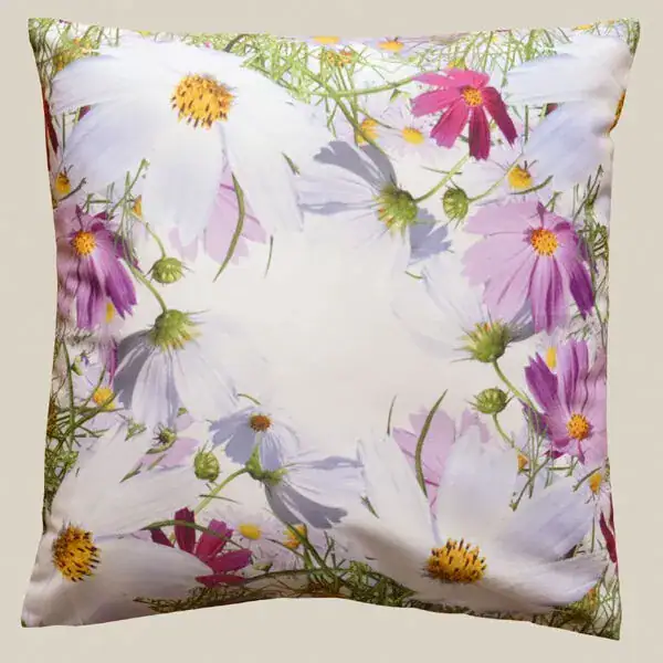 Tischdecke Tischläufer Kissenhülle Kissen BLUMEN weiß pink Digitaldruck Typ407 – neu – Möbel – Foto 1 von 5