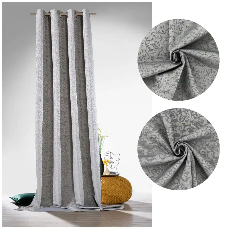 heimtexland ® Thermovorhang Verdunkelungsvorhang Blackout Deko Ösenschal Typ829 – neu – Möbel – überwiegend weiß – Foto 1…
