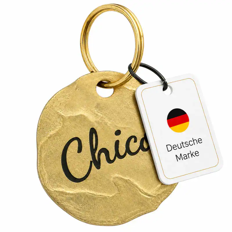 Hundemarke mit Name Telefon Personalisiert Gravur, 25mm, Messing – neu – Sonstiges – überwiegend weiß – Foto 1 von 5