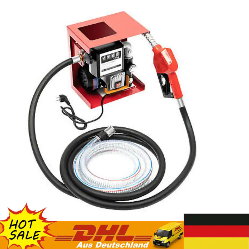 550W 60L/min Dieselpumpe Zählwerk Heizölpumpe Diesel Tankstelle Mit Schlauch Neu – neu – Fitness & Kraftsport – überwiegend…