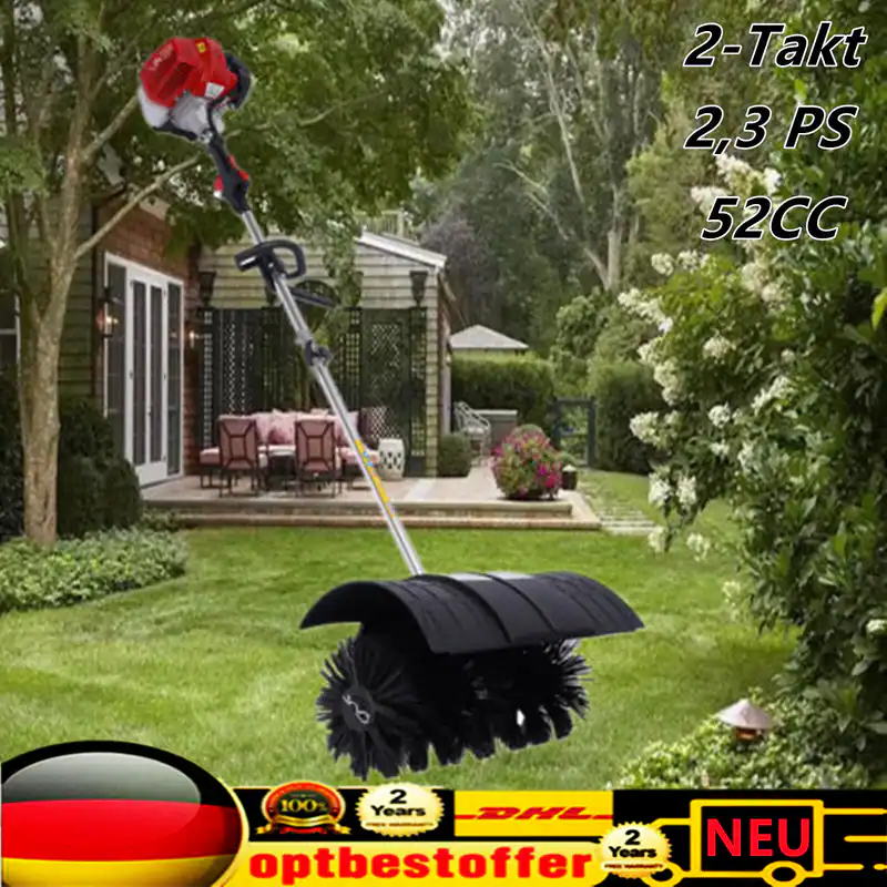2,3HP Motorbesen Schneeräumer Benzin Motorbürste Kehrmaschine Schneefräsen 52CC – neu – Fitness & Kraftsport – überwiegend…