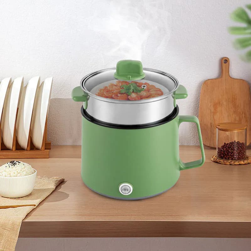 Kochtopf Elektrischer HOT POT 220V Elektro Rosa/Grün Antihaft Kocher Dampfgarer – neu – Fitness & Kraftsport – Foto 1 von 5