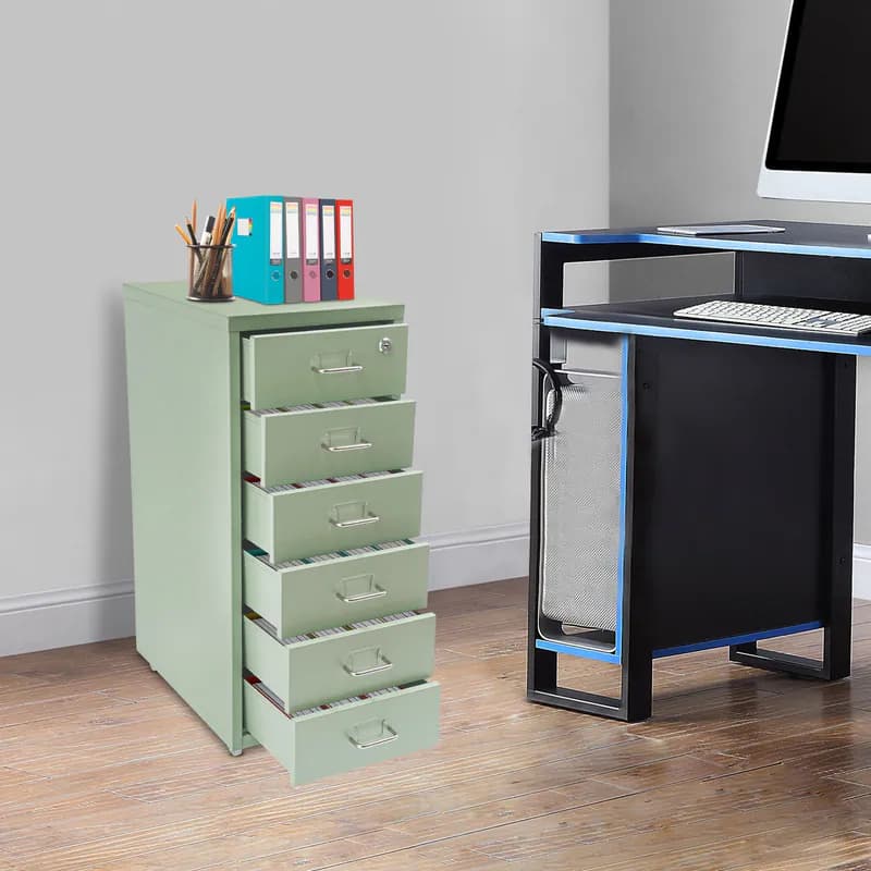 6 Tiers Vertikaler Aktenschrank Metall-Aktenschrank mit Schloss Aktenschrank – neu – Fitness & Kraftsport – überwiegend…