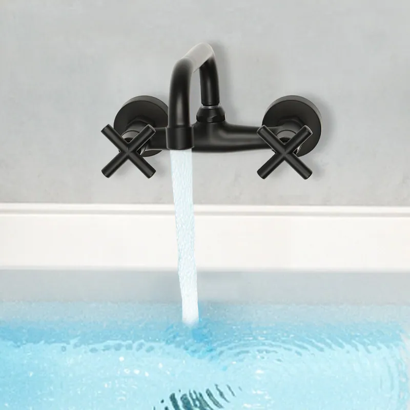 Zweigriff Mischer Wasserhahn Wandarmatur Spültisch Armatur Küche Schwenkauslauf – neu – Fitness & Kraftsport – überwiegend…