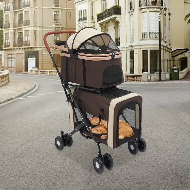 Zweistöckiger Haustierwagen Faltbarer Kinderwagen für kleine & Mittelgroße Hunde – neu – Fitness & Kraftsport – überwiegend…