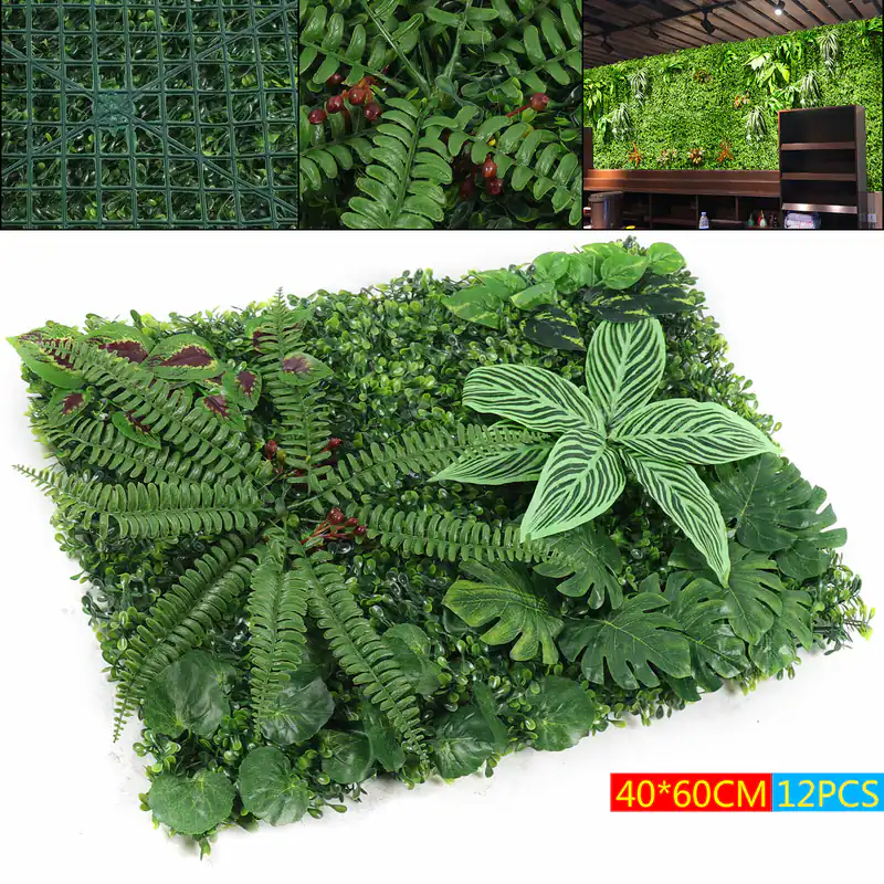 12tlg Künstlich Pflanzen Wand Pflanzenwand Kunstpflanzen Farn Blätter 60*40cm – neu – Fitness & Kraftsport – überwiegend…