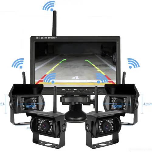 Rückfahrkamera 4 kabellos Funk Nachtsicht 7" Monitor Drahtlos Lkw Bildschirme – neu – Autos – überwiegend weiß – Foto 1 von 5