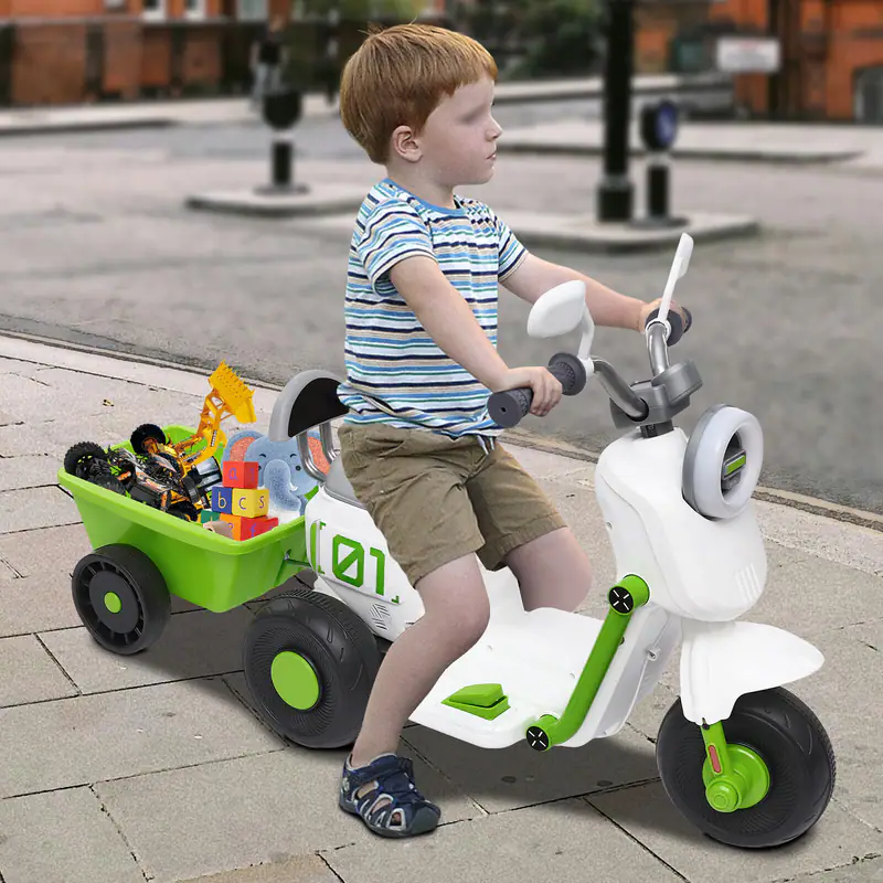 Elektro-Kinderfahrzeug Kid Motorrad Elektro-Motorrad Mit Korb Für 2-6 Jahre alt – neu – Spielzeug – überwiegend silber…