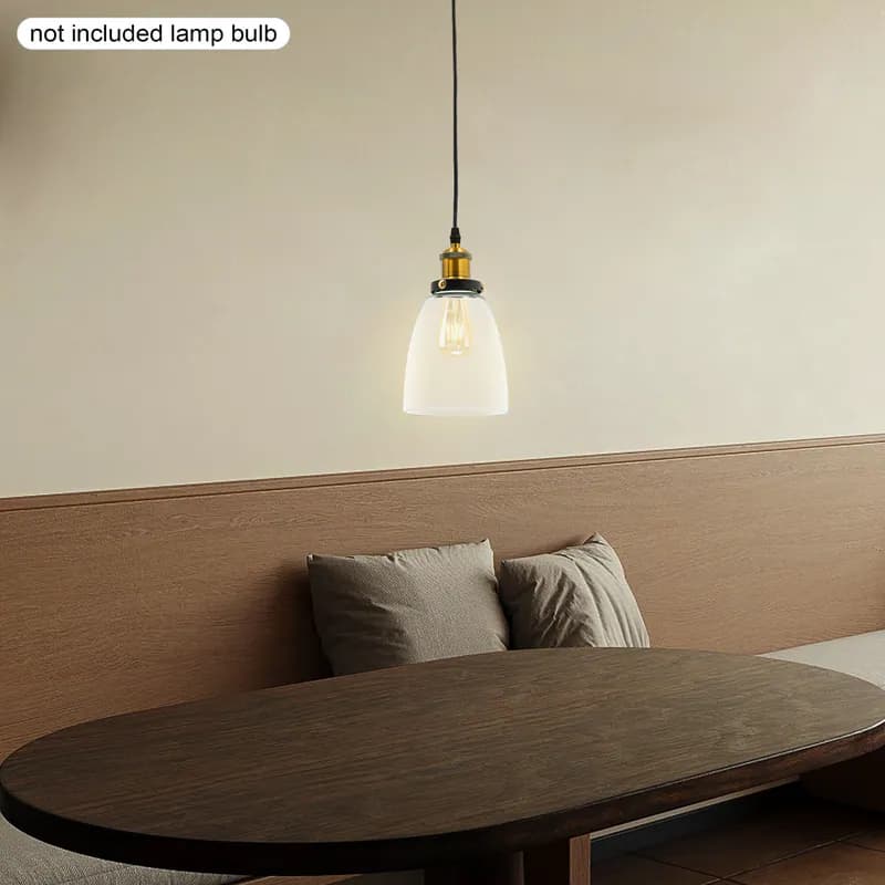 Retro Glasschirm Hängeleuchte Loft Deckenlampe Pendelleuchte Vintage Hängelampe – neu – Möbel – überwiegend silber – Foto 1…