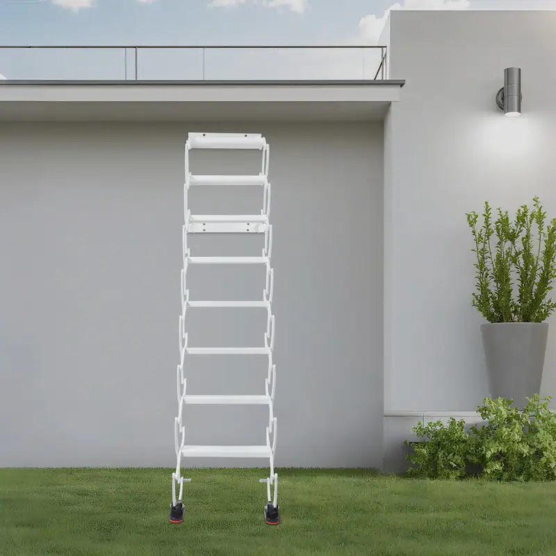 8-Stufe Wandmontierte Klappleiter Teleskop Stufenleitern Ausziehbare Klapptreppe – neu – Fitness & Kraftsport – überwiegend…