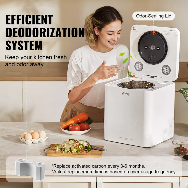 VEVOR KÜCHENKOMPOSTER, 5 L ELEKTRISCHER KOMPOSTER FÜR KÜCHE, SMART - WEISS – neu – Sonstiges – Foto 1 von 4