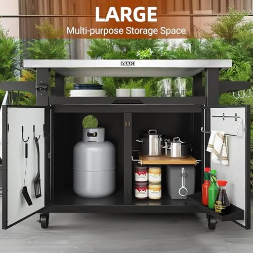 NUUK OUTDOOR GRILLWAGEN MIT AUFBEWAHRUNGSSCHRANK METALL KÜCHENINSEL – neu – Garten & Pflanzen – überwiegend schwarz – Foto…