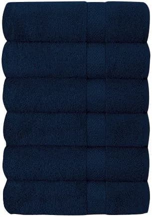 SIMPLE ELEGANCE 6ER-PACK PLÜSCH-BADETUCH-SET (27 X 52 ZOLL) - MARINEBLAU – neu – Möbel – Foto 1 von 2