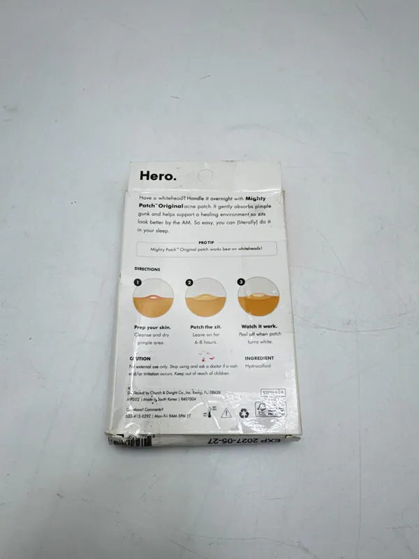 HERO COSMETICS MIGHTY PATCH™ ORIGINAL PATCH - HYDROCOLLOID ACNE PICKEL PATCH - – neu – Sonstiges – überwiegend silber…
