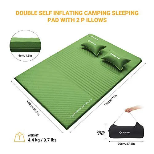 KingCamp Doppel Isomatte selbstaufblasend für Camping 2 Personen wasserdicht - – neu – Camping & Outdoor – überwiegend weiß…
