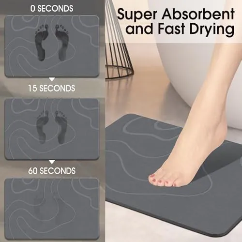 ZIKIBL Stein Badematte Kieselgur Duschmatte Stein super saugfähig – neu – Möbel – überwiegend grau – Foto 1 von 5