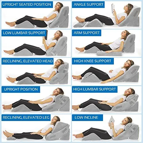 ALLSETT HEALTH 4-TEILIGES BETTKEILKISSEN-SET - ORTHOPÄDISCHES KEILKISSEN FÜR - – neu – Möbel – überwiegend weiß – Foto 1…