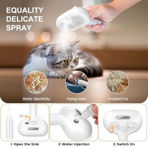 Katzenbürste für Schuppen, selbstreinigende Slickerbürste für Katzen & Hunde, – neu – Möbel – überwiegend weiß – Foto 1 von 5