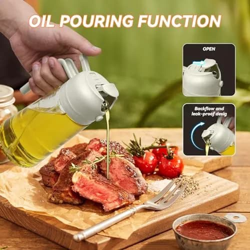 PUZMUG ÖLSPENDER FÜR KÜCHE, 2 IN 1 OLIVENÖLSPENDERFLASCHE, - – neu – Möbel – überwiegend grau – Foto 1 von 5