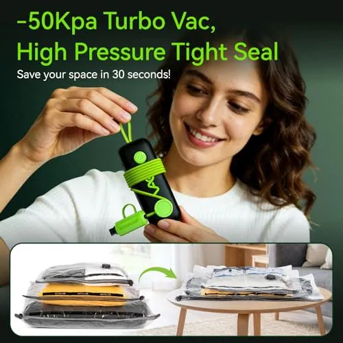 CRAZYFEB VAKUUMBEUTEL FÜR REISEN - USB ELEKTRISCHE PUMPE, 12ER PACK - – neu – Möbel – überwiegend schwarz – Foto 1 von 5