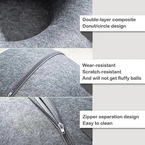 Nickoow Katze Donut Tunnelbett für Indoor Spielzeug Peekaboo Höhle Cattasaurus - – neu – überwiegend weiß – Foto 1 von 5