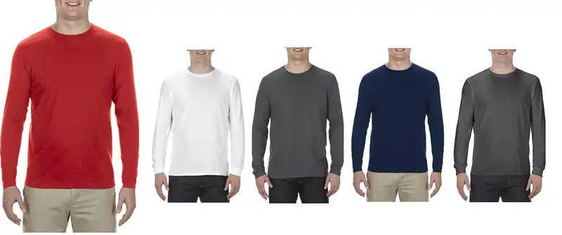 AL5304 Alstyle Ringspun Cotton Longsleeve T-Shirt – neu – Herrenmode – überwiegend weiß – Foto 1 von 2