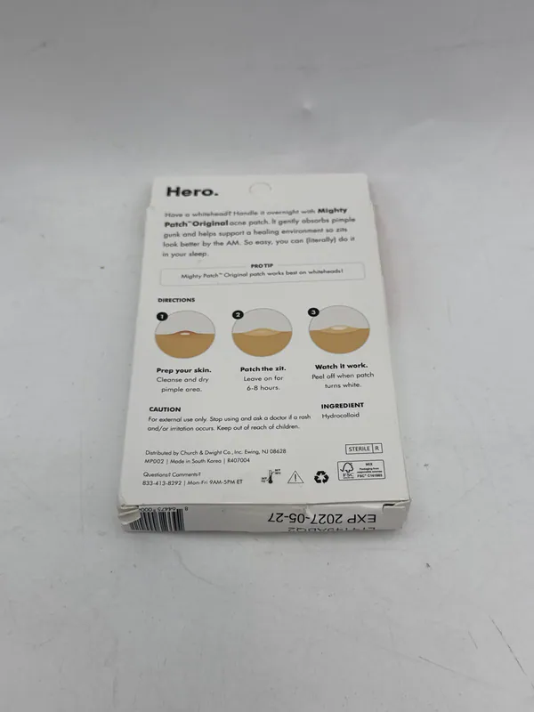 HERO COSMETICS MIGHTY PATCH™ ORIGINAL PATCH - HYDROCOLLOID ACNE PICKEL PATCH - – neu – Sonstiges – überwiegend silber…
