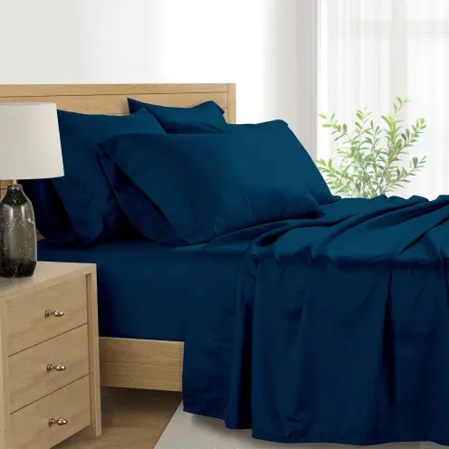 KATHY IRLAND 1000 FÄDEN ÄGYPTISCHE BAUMWOLLE REICH 6-TEILIGES BLATT - BLAUER – neu – Möbel – Foto 1 von 2