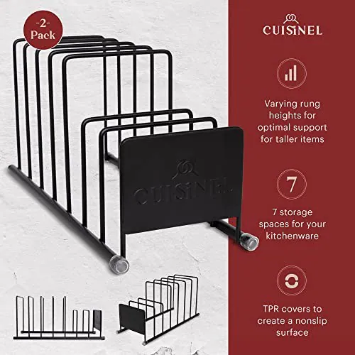 CUISINEL DECKEL UND GESCHIRR ORGANIZER RACK - 2ER PACK MATT SCHWARZ KÜCHE - – neu – Möbel – Foto 1 von 5