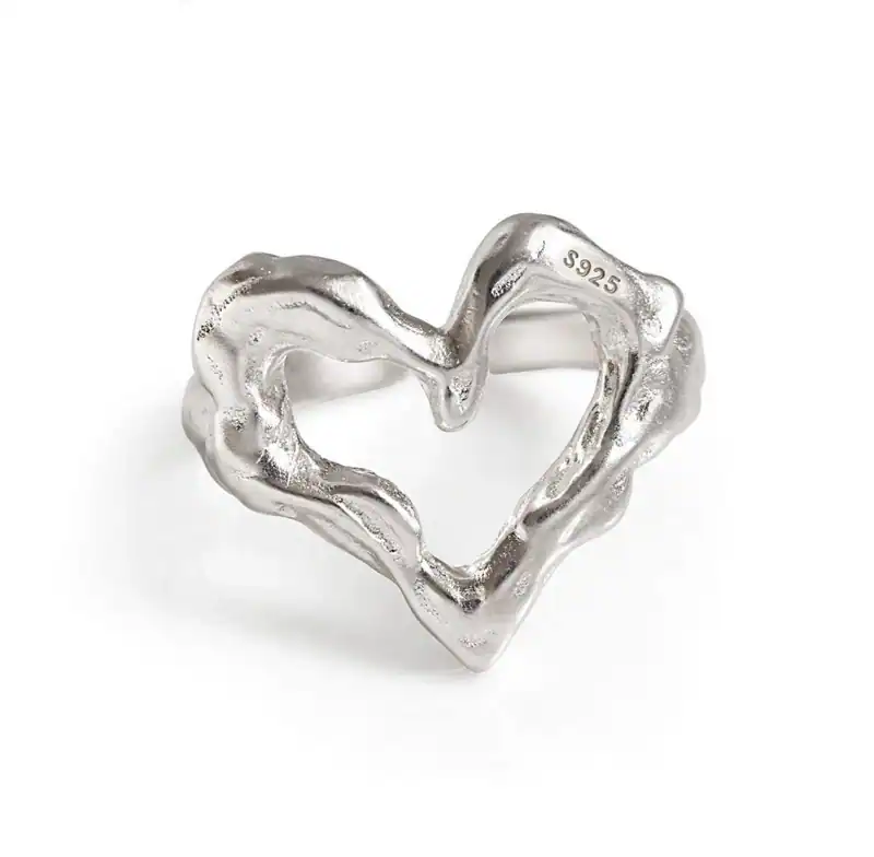 Liquid Heart Ring , 925 Silber, Silberring größenverstellbar, neu – neu – Uhren & Schmuck – Foto 1 von 5