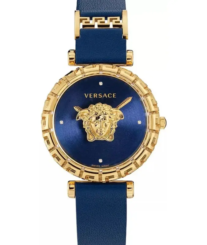 Versace VEDV01019 Palazzo Empire Greca Diamond blau gold Leder Damen Uhr NEU – neu – Uhren & Schmuck – Foto 1 von 5