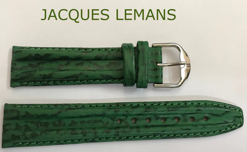 20 mm Uhrenarmband grün Jacques Lemans Haifisch Echt Leder – neu – Uhren & Schmuck – Foto 1 von 2
