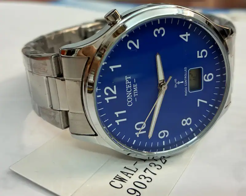 Funkuhr Rivado Concept Blau Herrenuhr deutlich lesbar Edelstahlband 41mm – neu – Uhren & Schmuck – Foto 1 von 3