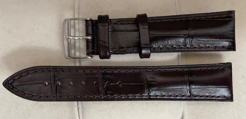 20 mm Tissot Uhrenarmband Leder dunkelbraun Krokoprägung T610031624 Stahlschließ – neu – Uhren & Schmuck – Foto 1 von 2