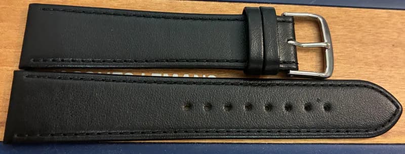 Junghans Max Bill Ersatzband 20mm Leder Schwarz glatt 2448 – neu – Uhren & Schmuck – Foto 1 von 2