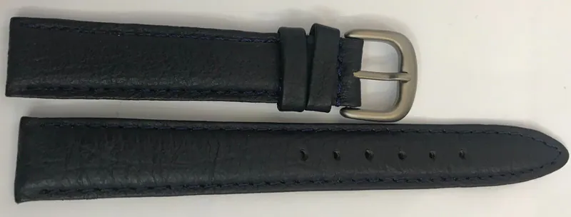 15 mm Leder Uhrenarmband Dunkelblau mit Titan Schliesse, gefüttert – neu – Uhren & Schmuck – Foto 1 von 3