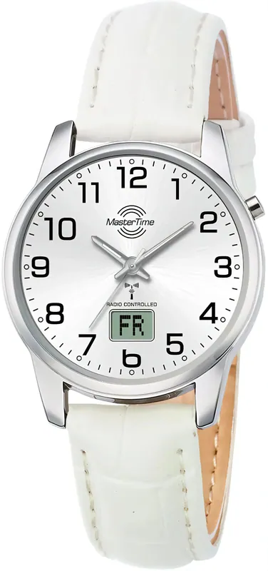 Funkuhr Master Time Damenuhr klassisch deutlich lesbar Lederband MTLA-10798-42L – neu – Uhren & Schmuck – überwiegend weiß…