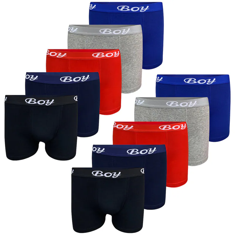 10 Jungen Boxershorts Baumwolle Unterhose Unterwäsche Unterhosen Boxer Shorts – neu – Sonstiges – überwiegend weiß – Foto 1…