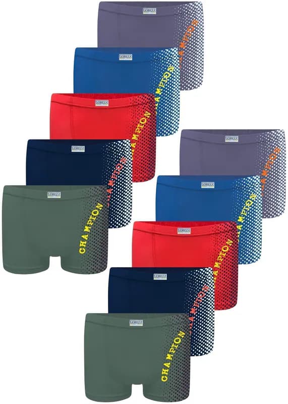 10 Jungen Boxershorts Baumwolle Unterhose Unterwäsche Unterhosen Shorts Champion – neu – Sonstiges – überwiegend weiß…