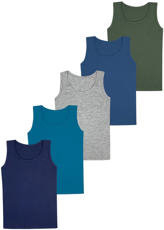 5 Jungen Unterhemden Baumwolle Tank Kinder Knaben Unterhemd Shirt Unterwäsche – neu – Sonstiges – überwiegend weiß – Foto 1…