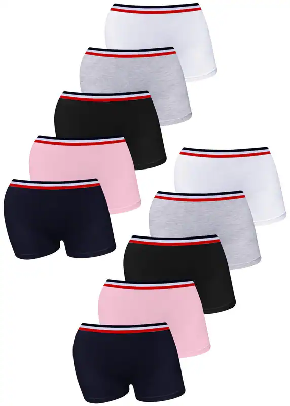 10 Mädchen Pantys Hipster Streifen Baumwolle Slips Unterhosen Unterwäsche – neu – Sonstiges – überwiegend weiß – Foto 1 von 5
