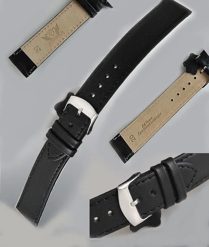 22 mm GLATTES ECHTLEDER UHRENARMBAND STAHL SCHLIESSE CAVADINI EXTRA LANG – neu – Uhren & Schmuck – überwiegend silber