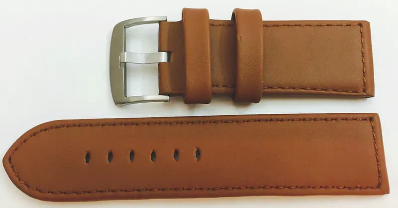 26mm Echt Leder Uhren Armband Nappa braun mit Naht Stahlschliesse gute Qualität – neu – Uhren & Schmuck – Foto 1 von 2