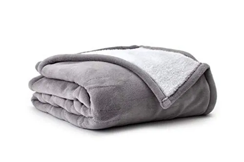EDDIE BAUER SMART BEHEIZBARE ELEKTRISCHE ÜBERWURFDECKE - WENDBAR SHERPA - - GRAU – neu – Möbel – Foto 1 von 5