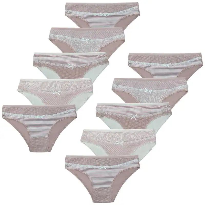 10 Damen Slips Spitze Hipster Slip Unterwäsche Baumwolle Hotpants Panties 34-40 – neu – Damenmode – überwiegend weiß – Foto…