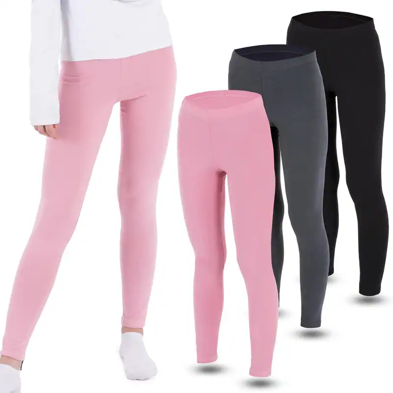 3 Mädchen Leggings Set lang Baumwolle blickdicht Freizeithose elastisch Hose – neu – Sonstiges – überwiegend weiß – Foto 1…